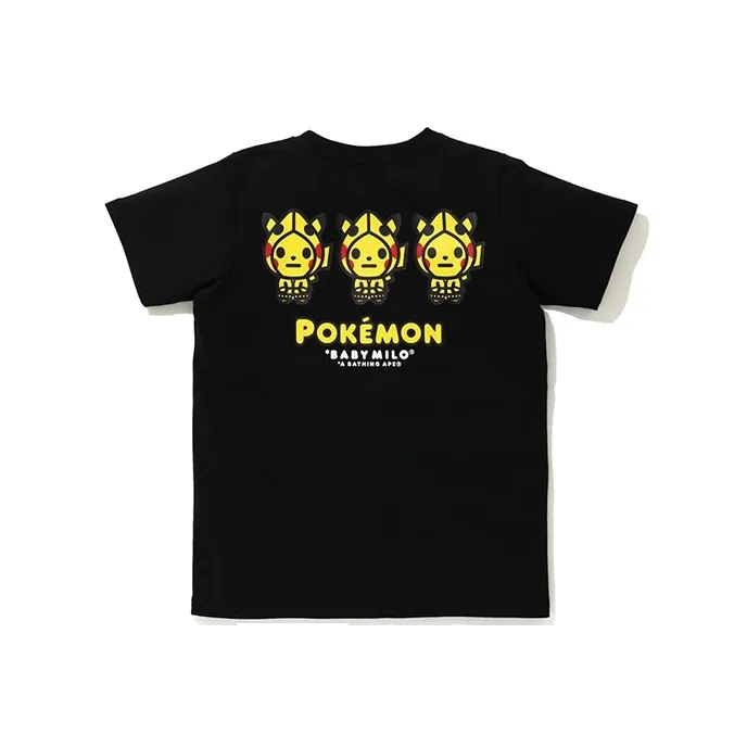 A BATHING APE X Pokemon Pikachu Ladies Pocket Tee Pink-0