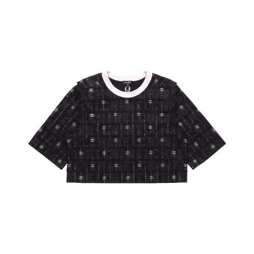 CHANEL SS23 T-Shirt Women's Black Silver