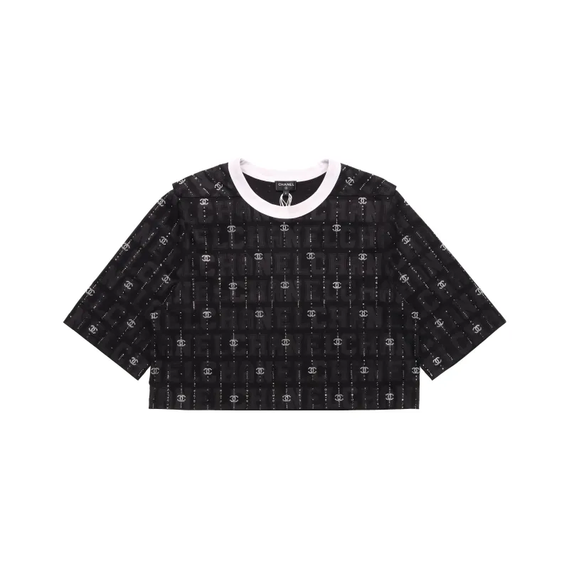 CHANEL SS23 T Shirt Women's Black Silver-0