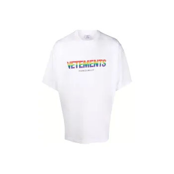 Vetements Rainbow Logo T Shirt 'White'