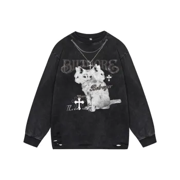 BEAR UNION Drop Shoulder Sleeve Long Sleeved T Shirts Unisex