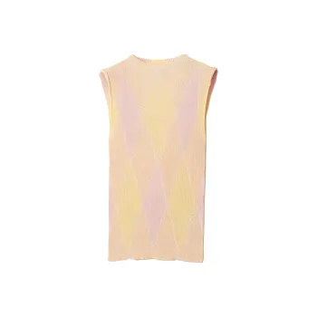 Burberry Argyle Intarsia-Knit Crewneck Sleeveess Top