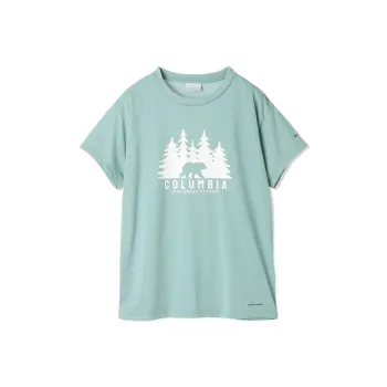 Columbia Drop Shoulder Sleeve T Shirt Women's Aqua Blue