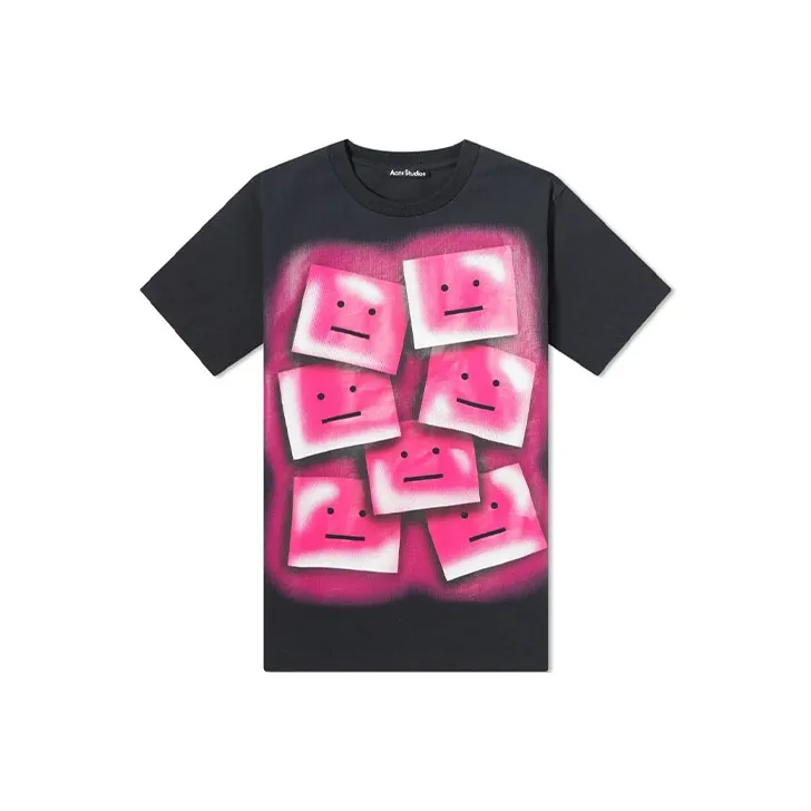 Acne Studios Drop Shoulder Sleeve T Shirt Women's Black Pink-0