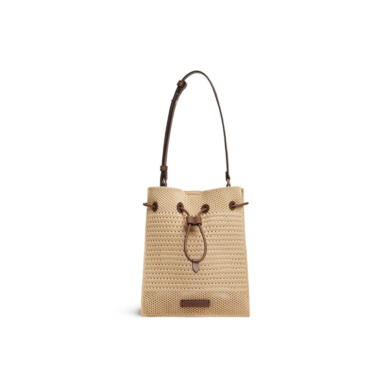 CHARLES&KEITH PU, Textile Mixture Crossbody Bag, Shoulder Bag Medium Size Women's Multicolor-0