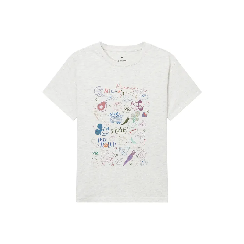 Hotwind Mickey Family Series T Shirt Women's 60 Light Gray-0