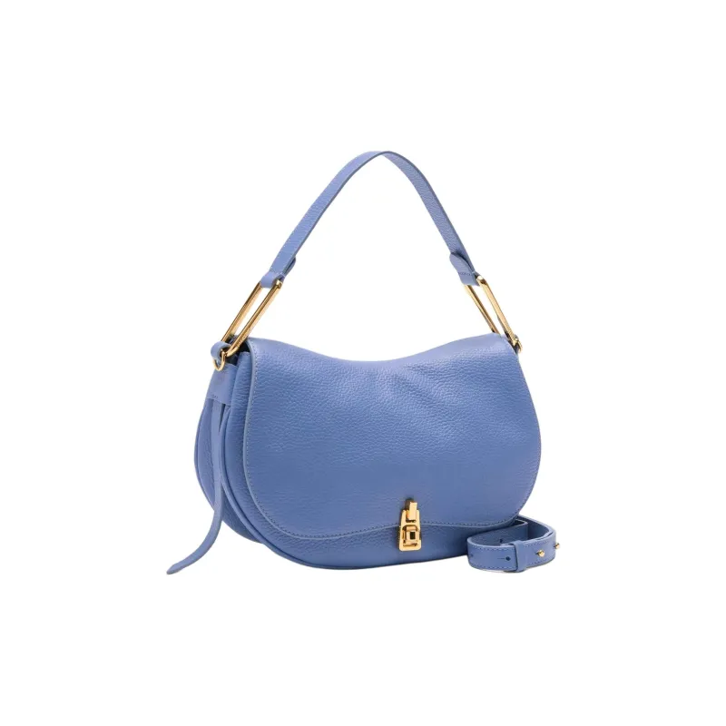 COCCINELLE Grain Leather One Shoulder Handbag Medium Size Women's Blue-1
