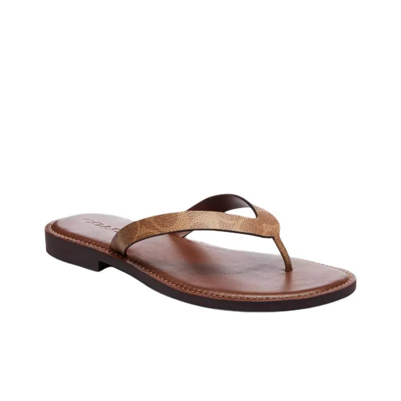 COACH Rubber Sole Flip Flops Women's Brown-2