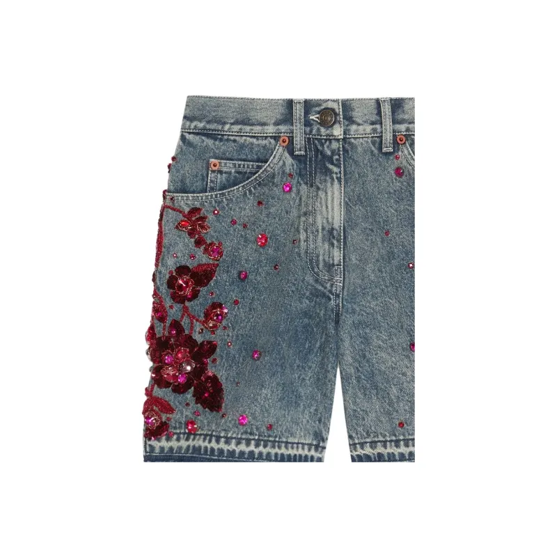 GUCCI SS23 Denim Shorts Women's Blue-2
