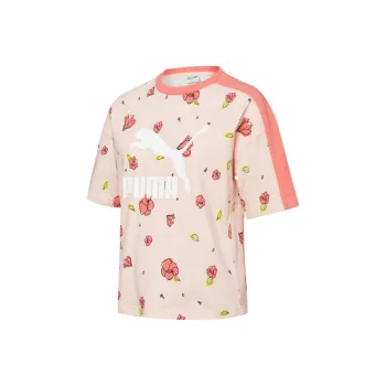 PUMA Drop Shoulder Sleeve T Shirt Women's Pink