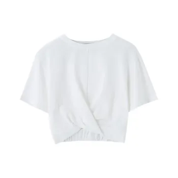SOON FLOWER Summer Crop Tops Women's White