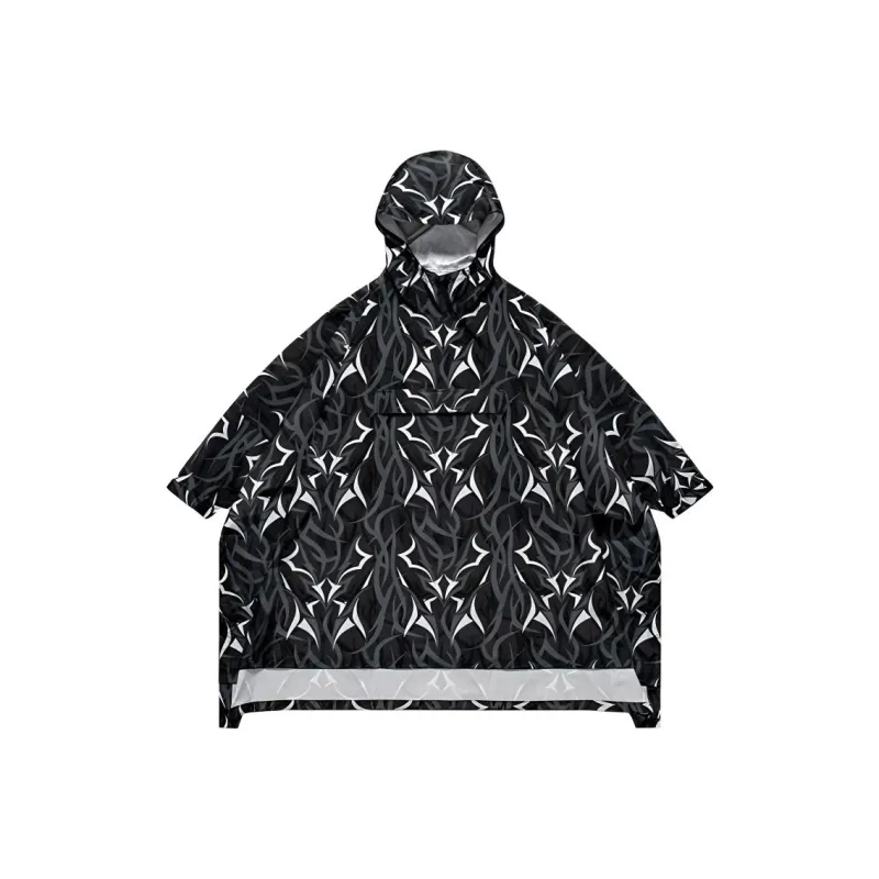 CLOT Black Thorn Series Cycling Raincoats Unisex Black-0