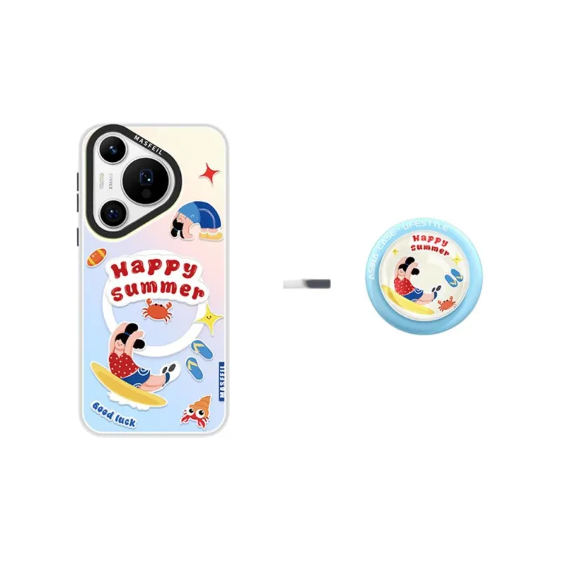 Marsfield Acrylic Material Laser Magnetic Case Active Girl Phone Cases Compatibility With Huawei P70/P60/P50 Pro-6