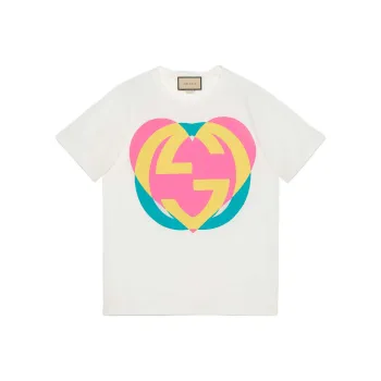 GUCCI Gucci Love Parade Collection Dsm Exclusive SS22 Drop Shoulder Sleeve T Shirt Women's White