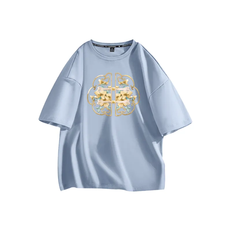 Cotton Drop Shoulder Sleeve T Shirt Women's-15
