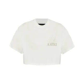 AMIRI Logo Printed Cropped T Shirt