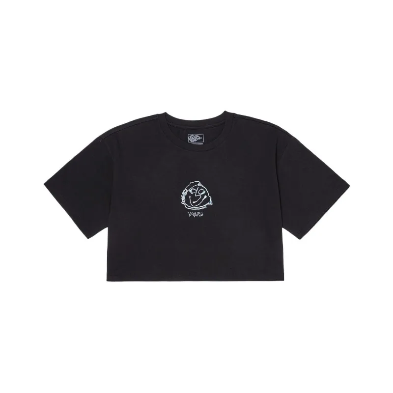 Vans Drop Shoulder Sleeve T Shirt Women's Black-0