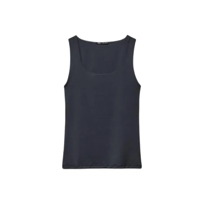 ZARA Tank Tops Women's Navy Blue-0
