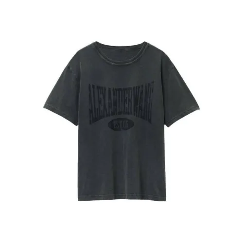 Alexander Wang Distressed Logo Printed Dirty Effect T Shirt