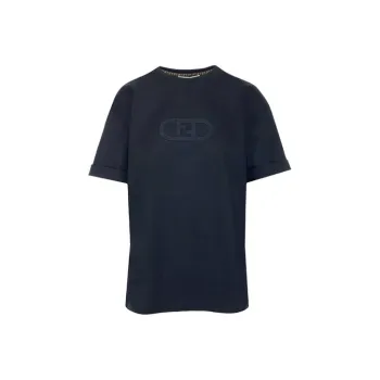 FENDI Women'ss Ff Logo T Shirt Black
