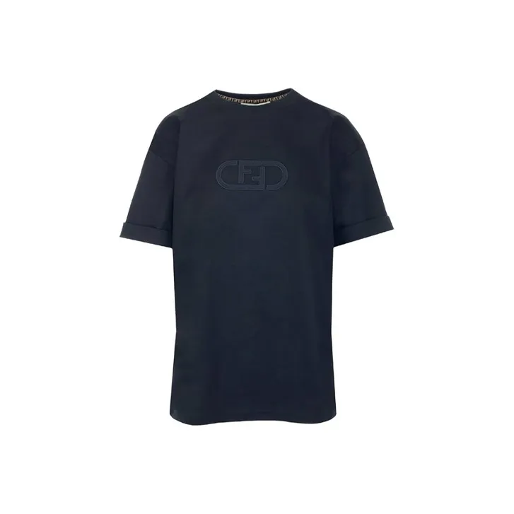 FENDI Women'ss Ff Logo T Shirt Black-0