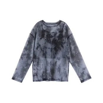 Ning Cai Yuer Drop Shoulder Sleeve T Shirt Women's Gray