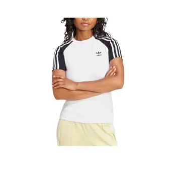 Adidas Originals Women's Adicolor 3 Stripes Raglan Slim T Shirt White/Black