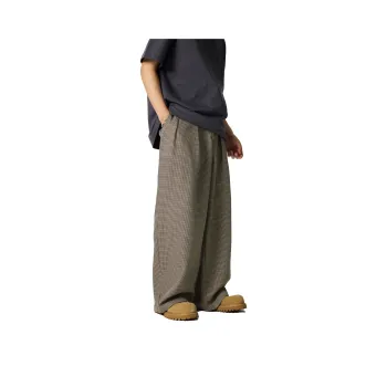 EPTISON Casual Pants Unisex Khaki Houndstooth