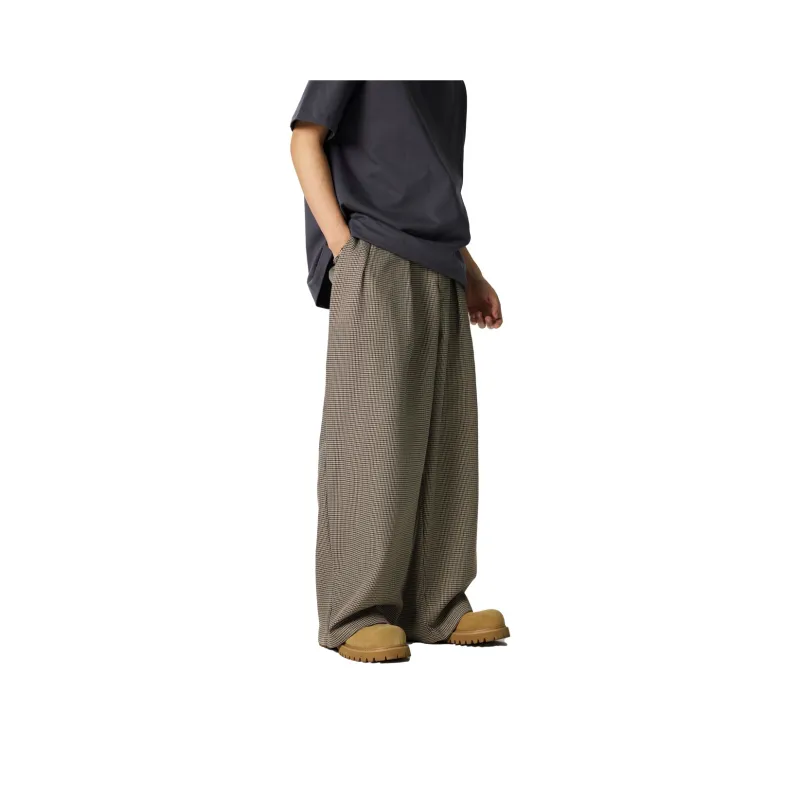 EPTISON Casual Pants Unisex Khaki Houndstooth-0