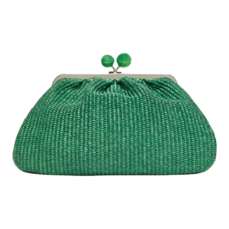 WEEKEND MaxMara Pasticcino Cotton Clutch Medium Size Women's Green-1