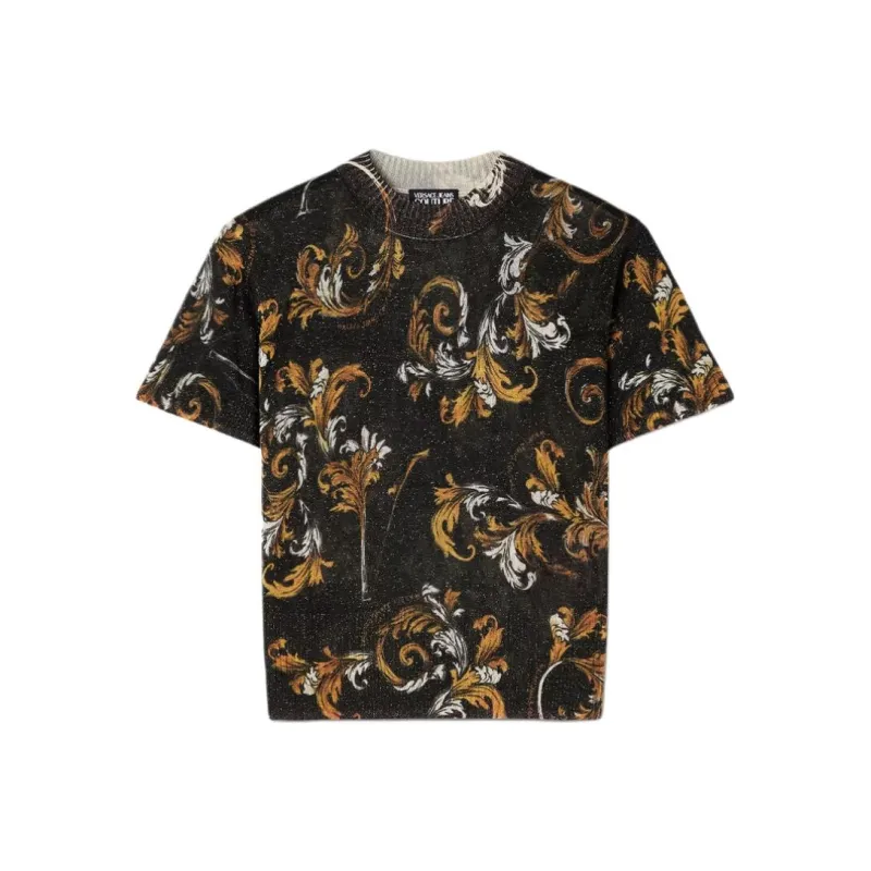 VERSACE JEANS COUTURE Barocco print Knit T shirt-0