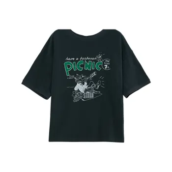 DEER AND FLYER Straight T-Shirt Women's Dark Gray