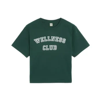 SPORTY & RICH Cotton Cropped T shirt