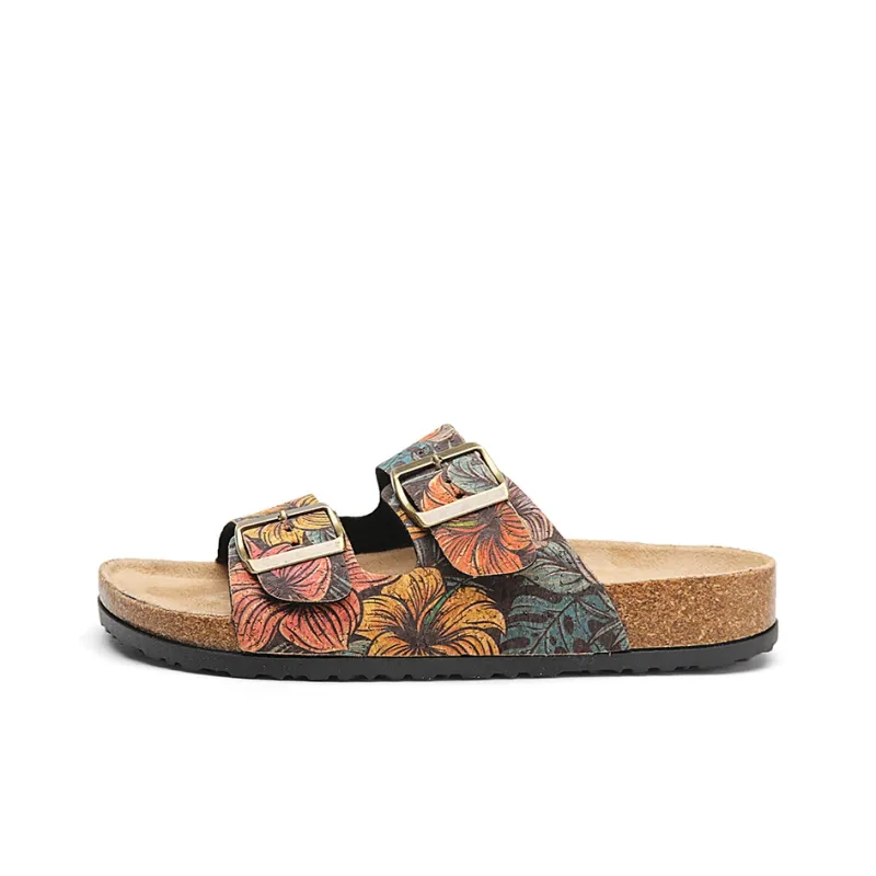 OUGLEMEN Cork Sole Quiet Abrasion Resistant Slide Slippers Women's-1