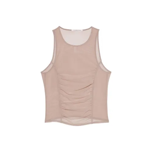 Victoria's Secret Mesh Ruched Tank Top / Bare Taupe Tank Tops Women's Coffee