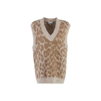 GANNI Leopard jacquard Vest