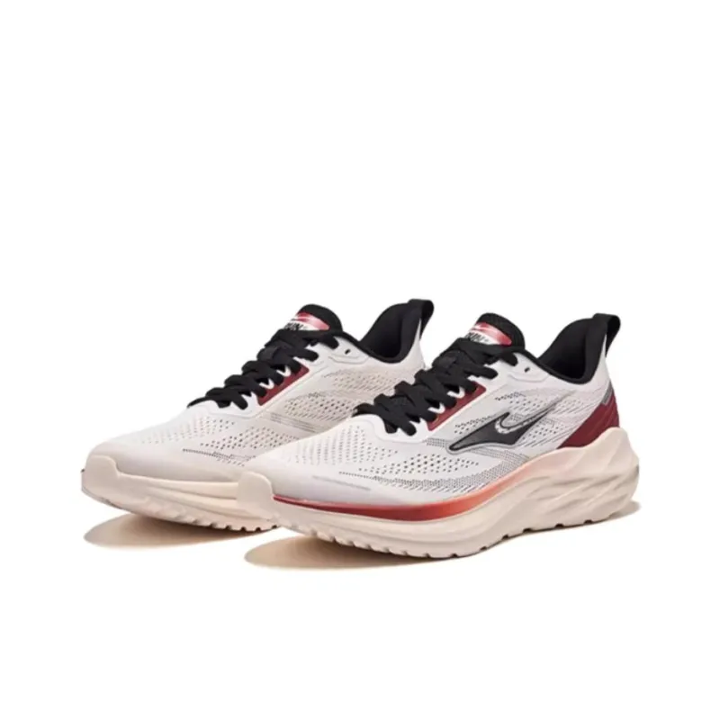 Erke Anti Slip Wear Resistant Low Top Casual Running Shoes Men's Beige Red-1