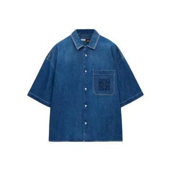 LOEWE Paula's Ibiza SS25 Shirt Men's Blue