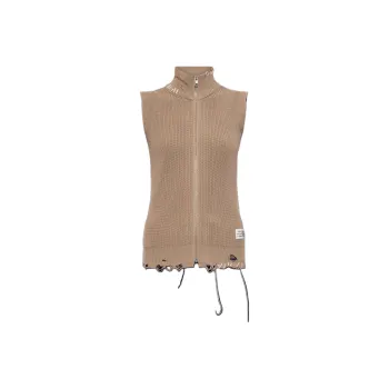 MM6 Maison Margiela Logo Patch Distressed Vest