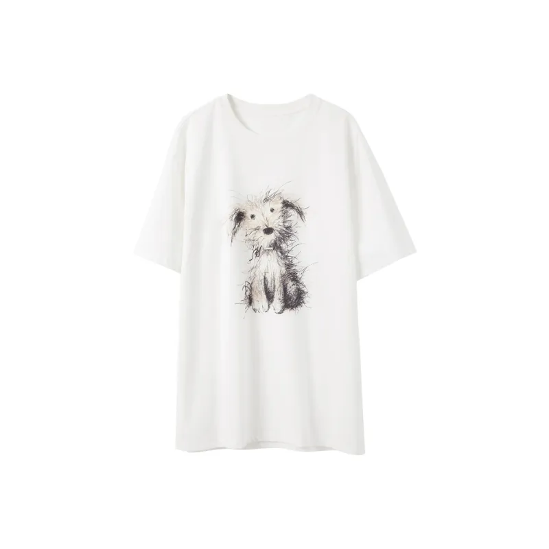 3COLOUR Drop Shoulder Sleeve T Shirt Women's Pearl White-0