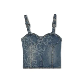 GUESS YUEQI QI Co branded Model Tank Tops Women's Blue