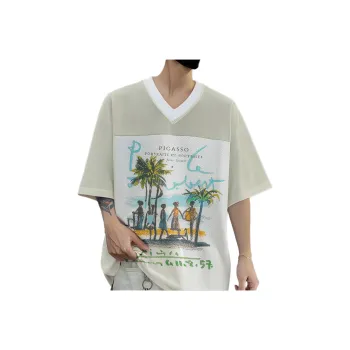 BEAR UNION Drop Shoulder Sleeve T Shirt Unisex Apricot