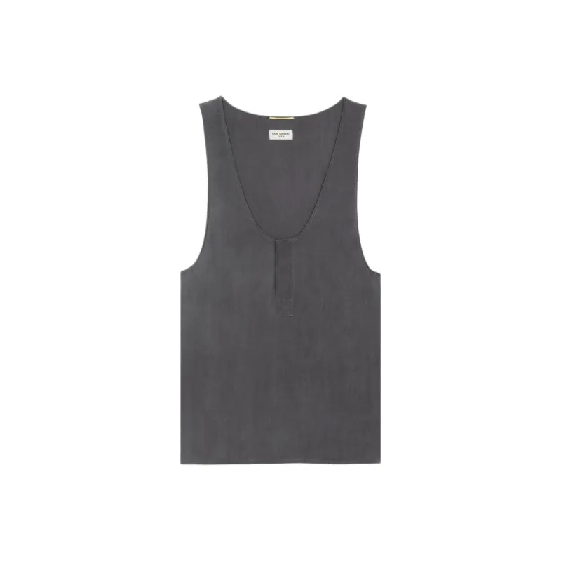 SAINT LAURENT Henley U Neck Top-0