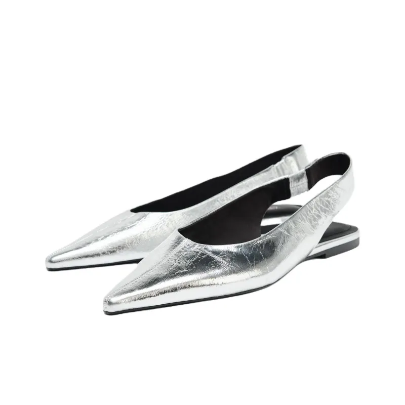 ZARA Casual Single Shoes Women's Silver-2