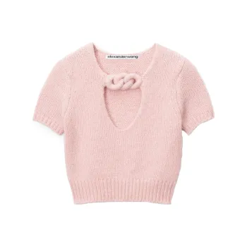Alexander Wang Chain detail Cropped Knitted Top