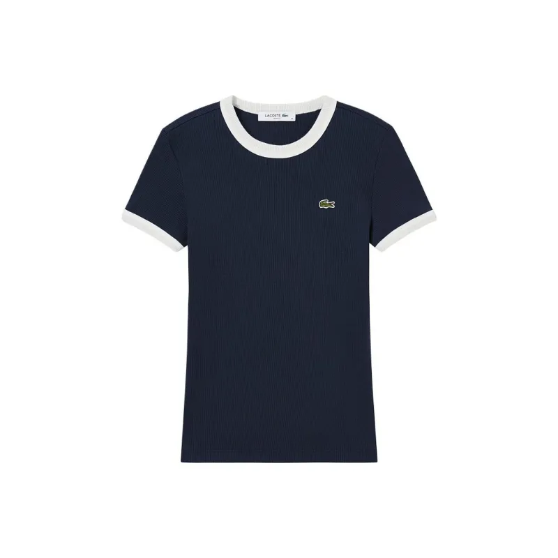 LACOSTE Regular T-Shirt Women's Navy Blue/White-0