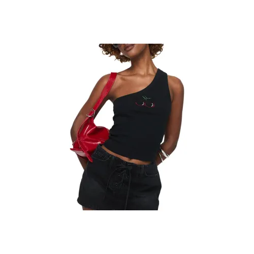 PRINCESS POLLY JASE ONE SHOULDER TOP Tank Tops Women's BLACK/Black