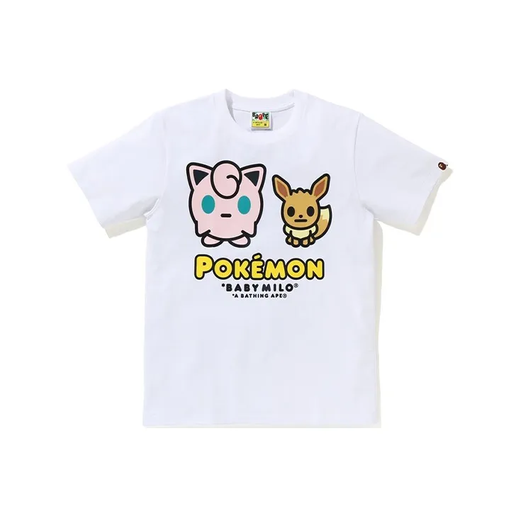A BATHING APE X Pokemon Ladies Jigglypuff & Eevee Tee #4 White-2