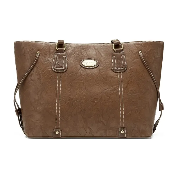 JOSINY Synthetic Leather Tote Bag, Shopping Bag, Shoulder Bag Women's Ecru/Brown-4