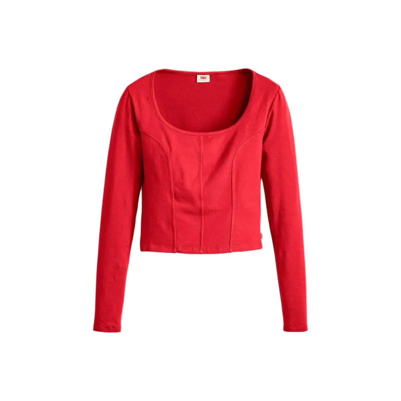 Levis T-Shirts Women's Red-0